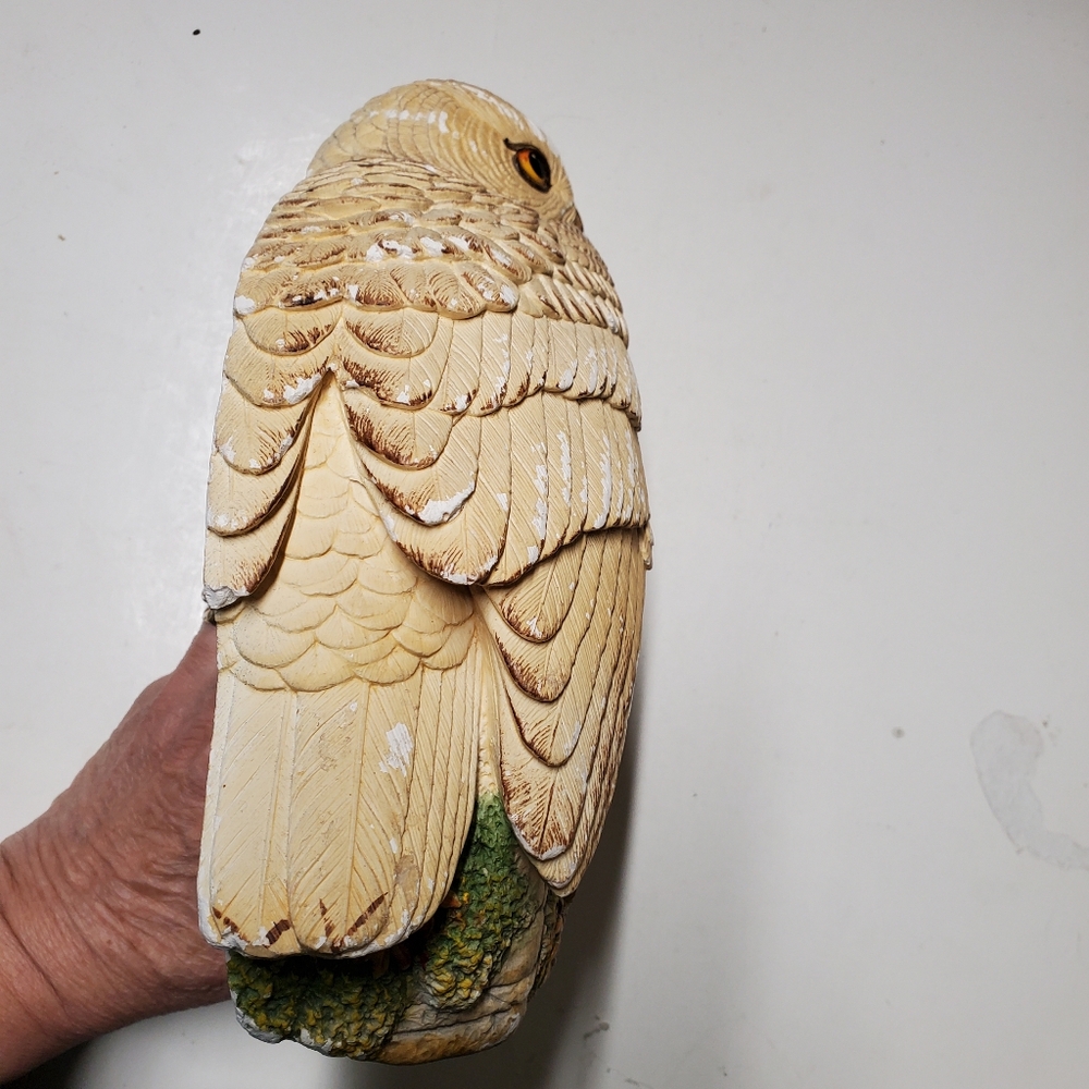 Vintage Chalkware Snowy Owl Wall Hanging Legend Products 1982 Made in England - Picture 6 of 9